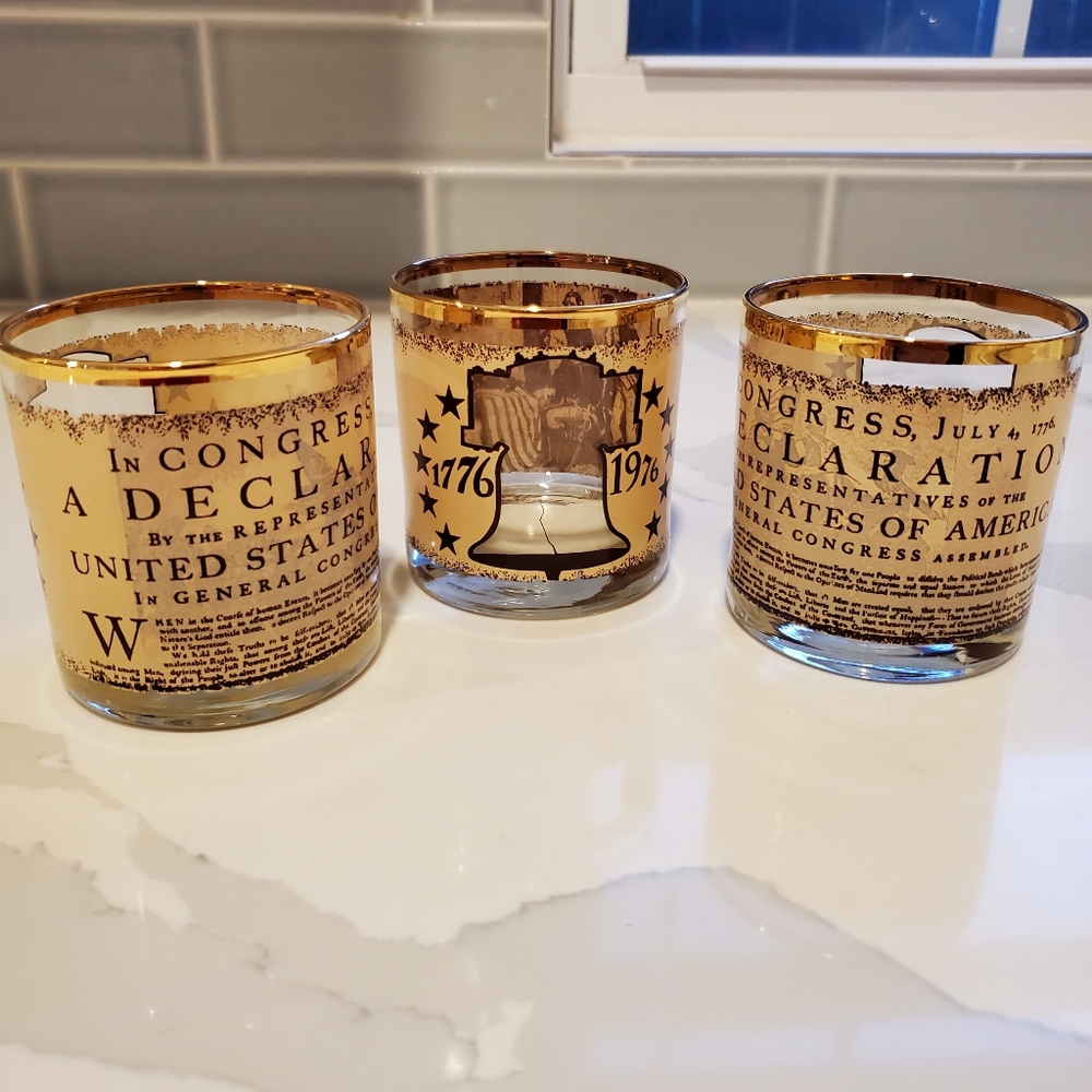 Bicentennial Rock or Lowball glasses, 3 glasses